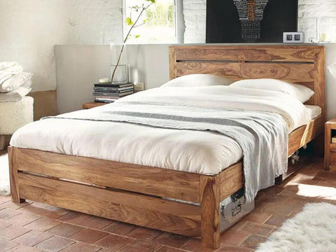 Dessart Modern Sheesham Wood Bed #1 - Duraster 