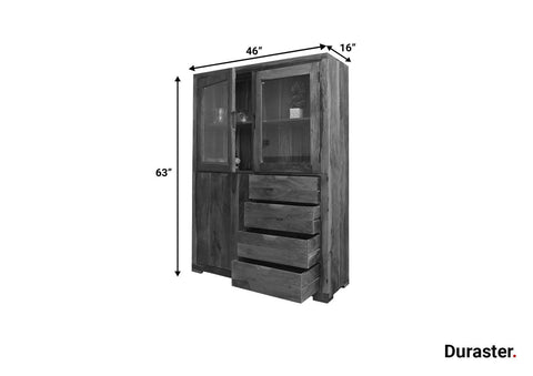 Raygoor Modern Sheesham Wood Display Cabinet #1 - Duraster 