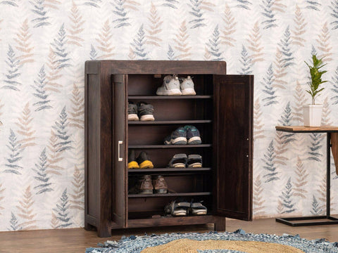 Gangaur Stylish Sheesham Wood  Shoe Cabinet #2 - Duraster 
