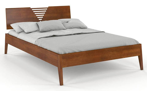 Preyas Mango wood Teak Finish Wooden Bed #3 - Duraster 