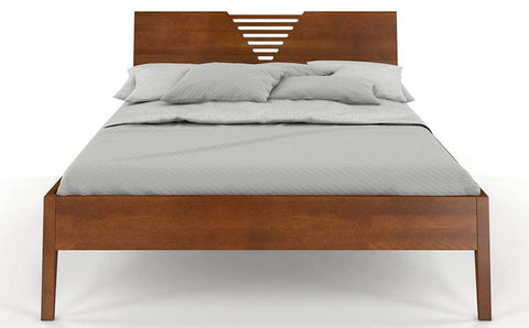 Preyas Mango wood Teak Finish Wooden Bed #3 - Duraster 