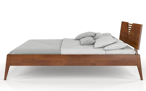 Preyas Mango wood Teak Finish Wooden Bed #3 - Duraster 