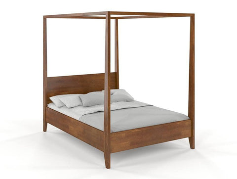 Preyas Mango wood Teak Finish Wooden Bed #17 - Duraster 