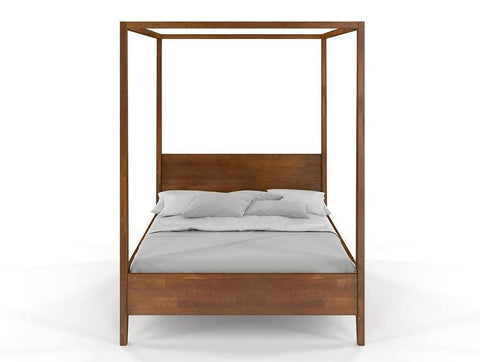 Preyas Mango wood Teak Finish Wooden Bed #17 - Duraster 
