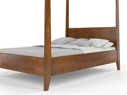 Preyas Mango wood Teak Finish Wooden Bed #17 - Duraster 