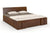 Preyas Mango wood Teak Finish Storage Wooden Bed #19 - Duraster 