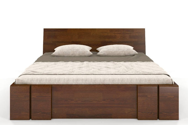 Preyas Mango wood Teak Finish Storage Wooden Bed #19 - Duraster 