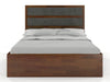 Preyas Mango wood Teak Finish Upholstred Storage Wooden Bed #22 - Duraster 