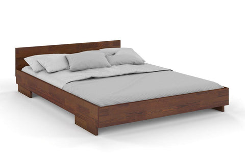 Preyas Mango wood Teak Finish Wooden Bed #4 - Duraster 