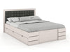 Preyas Mango wood Teak Finish Upholstred Storage Wooden Bed #21 - Duraster 