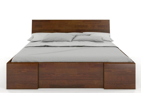 Preyas Mango wood Teak Finish Storage Wooden Bed #7 - Duraster 
