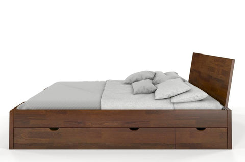Preyas Mango wood Teak Finish Storage Wooden Bed #7 - Duraster 