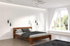 Preyas Mango wood Teak Finish Wooden Bed #9 - Duraster 