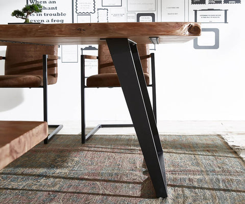 Elementary Modern Live Edge Acacia Dining Table Set - Duraster 