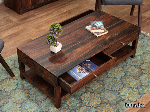 Marvel Stylish Sheesham wood 4 Drawer Coffee Table#2 - Duraster 