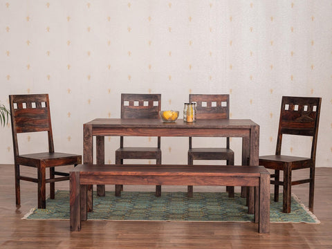 Marvel Modern Solid Sheesham wood Dining Set with Wooden Chairs (4, 6 & 8 Seater) #2 - Duraster 