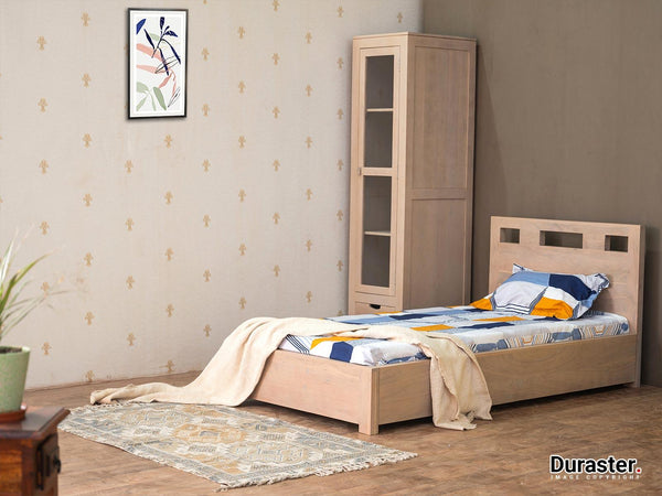 Novo Modern Sheesham Wood Single BedWith Storage #2 (36" x 72") - Duraster 