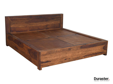 Metro Modern Sheesham wood Storage Bed #1 - Duraster 