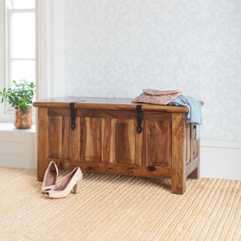 Mehran Contemporary Sheesham Wood Trunk Storage #1 - Duraster 