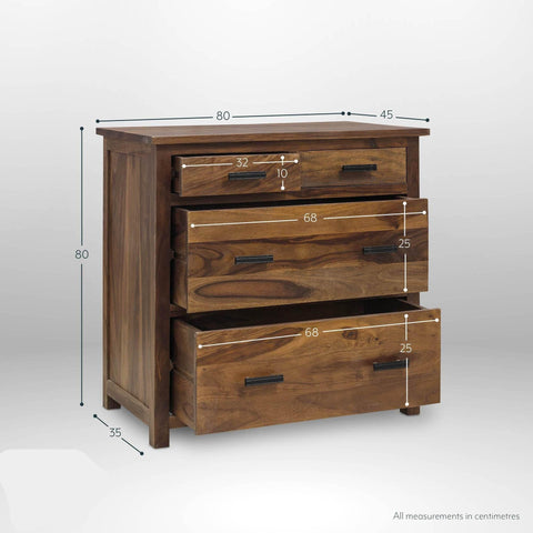 Mehran Contemporary Sheesham Wood Chest of Drawer Cabinet  #3 - Duraster 