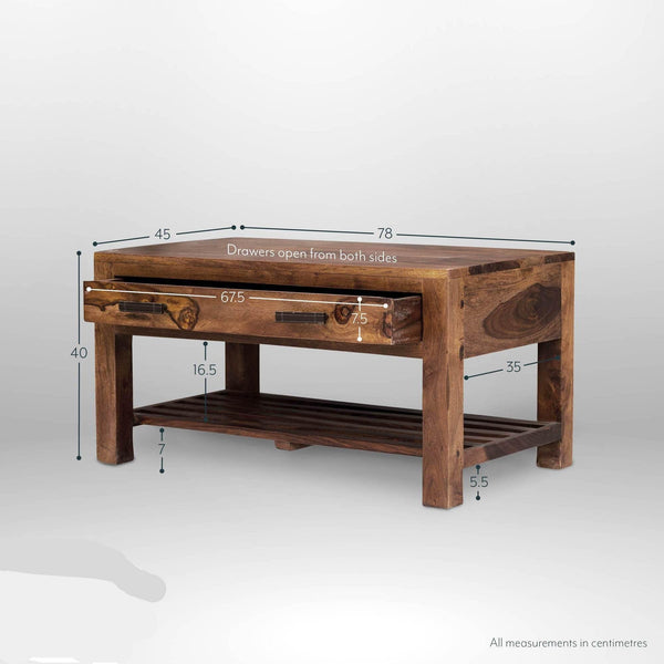 Mehran Contemporary Sheesham Wood Coffee Table #1 - Duraster 