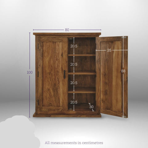 Mehran Contemporary Sheesham Wood Cupboard Cabinet #8 - Duraster 