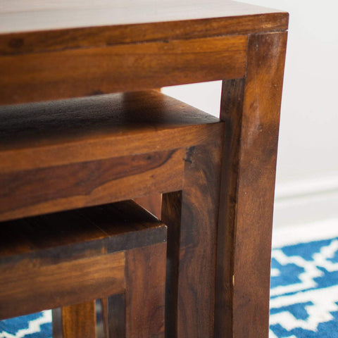 Mehran Contemporary Sheesham Wood Nest of Tables #1 - Duraster 