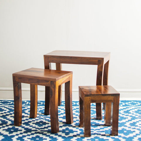 Mehran Contemporary Sheesham Wood Nest of Tables #1 - Duraster 