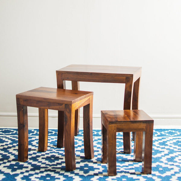 Mehran Contemporary Sheesham Wood Nest of Tables #1 - Duraster 