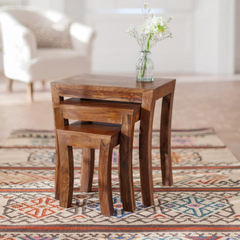Mehran Contemporary Sheesham Wood Nest of Tables #1 - Duraster 
