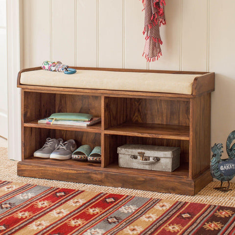 Mehran Contemporary Sheesham Wood Shoe Rack #2 - Duraster 