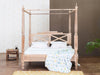 Duraster Novo Premium Solid Sheesham Wood Modern Canopy 4 Poster Bed #3