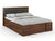 Preyas Mango wood Teak Finish Upholstred Storage Wooden Bed #21 - Duraster 