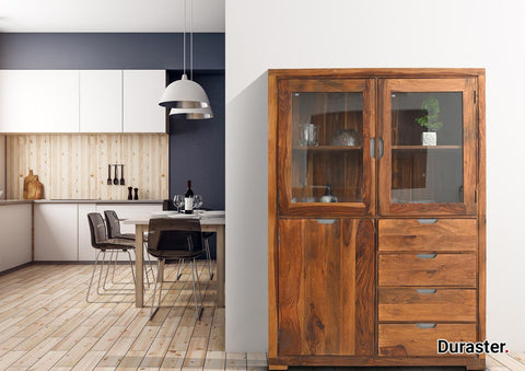 Raygoor Modern Sheesham Wood Display Cabinet #1 - Duraster 