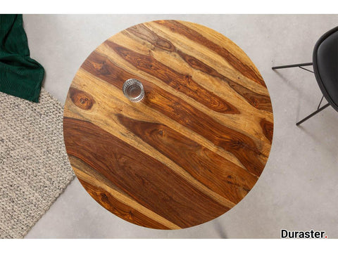 Torpedo Modern Sheesham Wood Dining Table with Iron Legs#2 - Duraster 