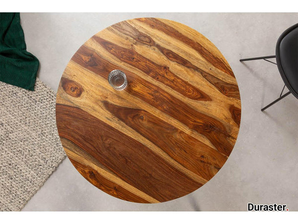 Torpedo Modern Sheesham Wood Dining Table with Iron Legs#2 - Duraster 