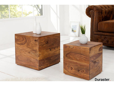 Torpedo Modern Sheesham Wood Nested Sidetable Cum Coffee Table#1 - Duraster 
