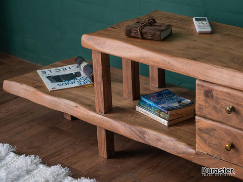 Hawkin Stylish Acacia wood Handmade Live Edge T.V. Unit #1 - Duraster 
