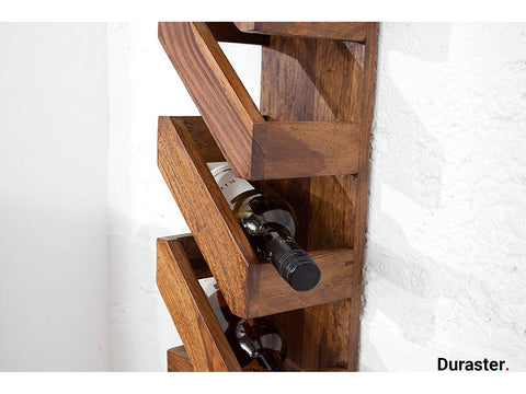 Torpedo Modern Sheesham Wood Bottle-Rack Wallshelf#1 - Duraster 