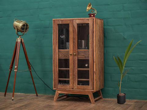 Hawkin Solid Sheesham Wood Bar Cabinet #1 - Duraster 