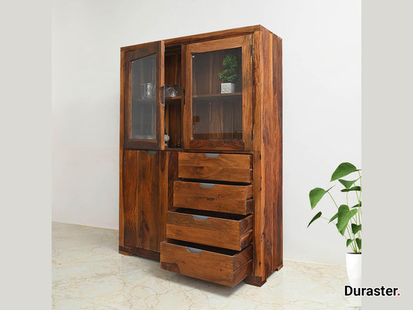 Raygoor Modern Sheesham Wood Display Cabinet #1 - Duraster 