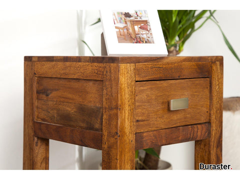Sheesham Wood Bedside Table with Drawer 