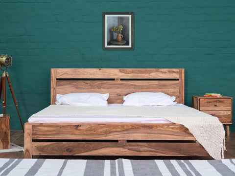 Hawkin Modern Sheesham wood Bed #4 - Duraster 
