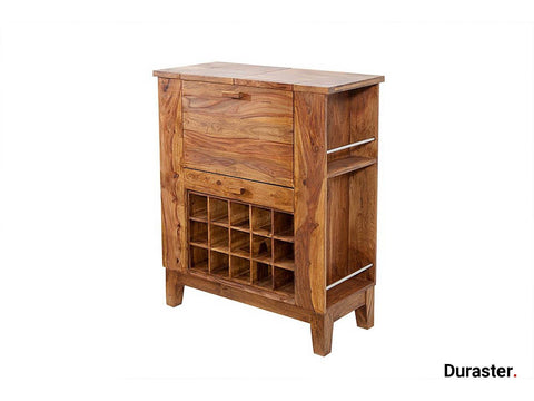 Torpedo Modern Sheesham Wood Bar Cabinet#1 - Duraster 