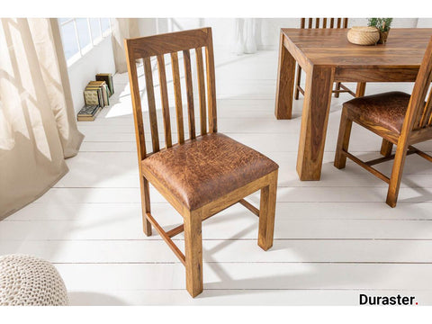 Torpedo Modern Sheesham Wood Dining Chair#1 - Duraster 