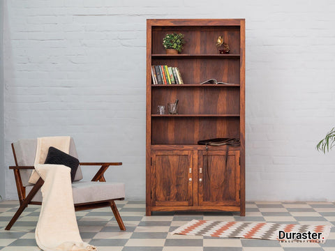 Ummed Large Sheesham wood Book Shelf#1 - Duraster 