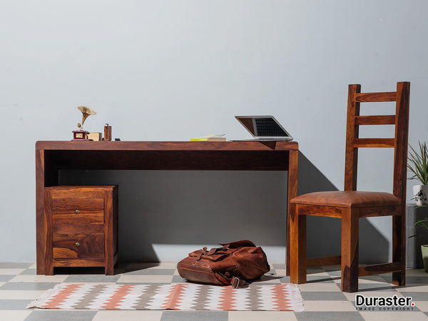 Ummed Solid Sheesham woodStudy Desk with Storage#2 - Duraster 