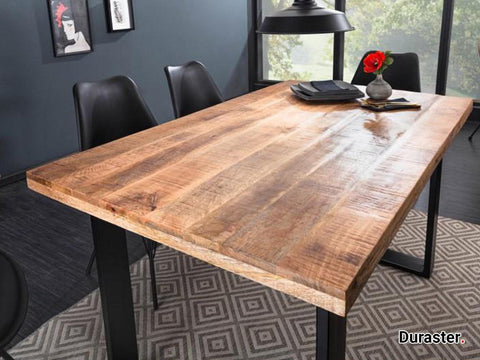 Verge Modern Mango wood Dining Table with iron frame #2 - Duraster 