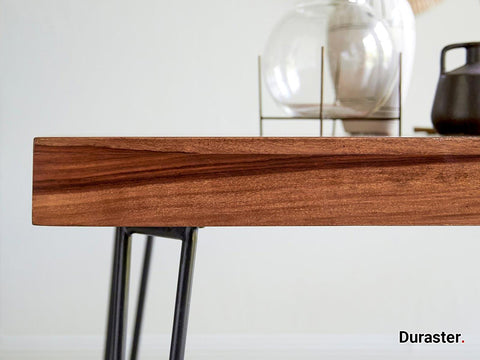 Torpedo Solid Sheesham wood Top  Dining Table with Hairpin legs #4 - Duraster 