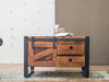 Verge Solid Mango Wood Industrial Coffee Table - Duraster 